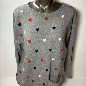 Valentine Bartolini Heart Pattern Sweater, 48% Merino Wool 7% Cashmere.